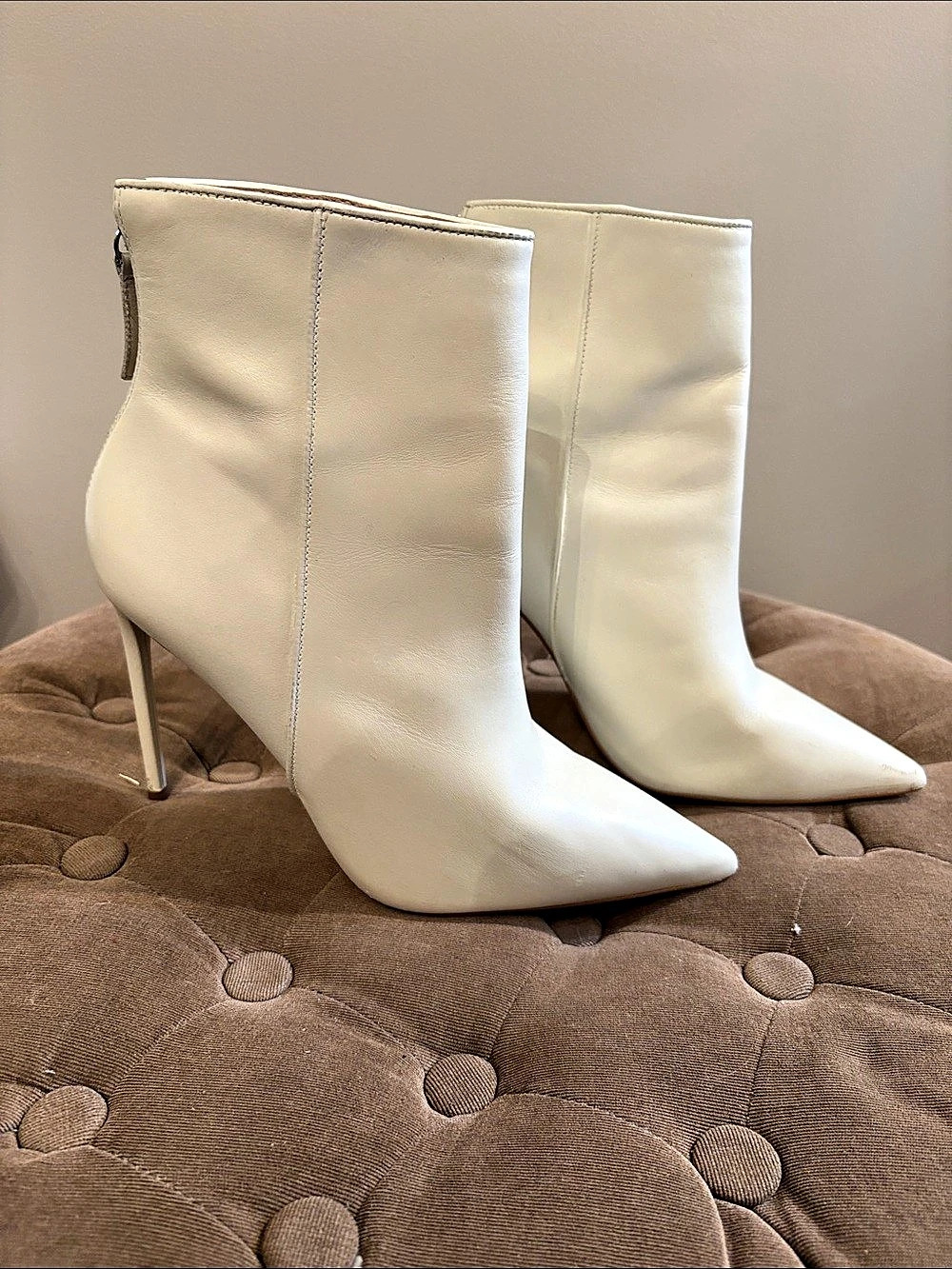 Steve Madden Val/Macsi Leather Pointed-Toe Heeled Boots US 10